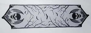 Lace Table Runner 15" x 54" Black Skull Flames and Bats Halloween Livingroom Den - Picture 1 of 4