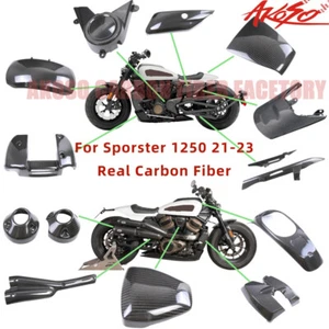 For Harley Sportster 1250 2021-2023 Carbon Fiber Side Panel Fender Engine Cover - Picture 1 of 62
