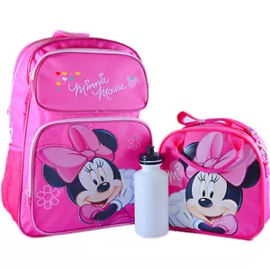 Paquete de mochila grande de 16" Disney Minnie Mouse con bolsa de almuerzo y botella de agua - Imagen 1 de 8