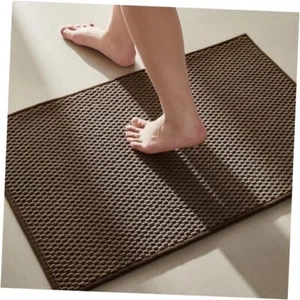 Bathroom Rugs Non Slip Washable Bath Rugs Super Absorbent 16"x24" Brown - Picture 1 of 7