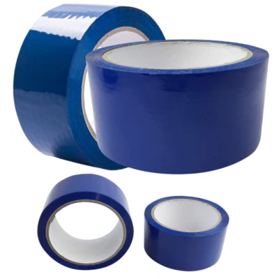 BLUE PACKING TAPE 48MM X 66M LOW NOISE ADHESIVE PARCEL BOX POSTAL PACKAGING - Image 1 of 4