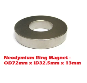 1X Super Neo Ring 72mm x 13mm HOLE 32.5mm N42 Neodymium Rare Earth Donut Magnet - Picture 1 of 3