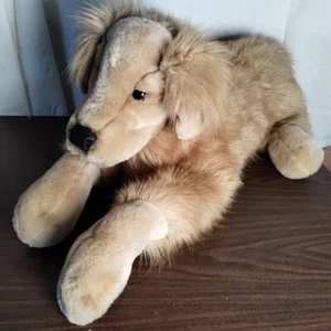 Vintage Folkmanis grande corpo intero Golden Retriever cane pupazzo 36" 3 piedi realistico - Foto 1 di 14