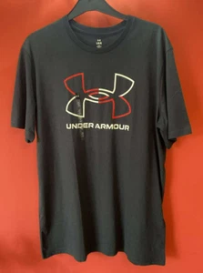 Under Armour Men's Short Sleeve T-Shirt Casual Tee Black Logo Front & Back - Picture 1 of 4
