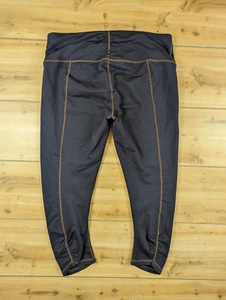 Prana Cropped Leggings Womens Sz XL Charcoal Gray Contrast Stitching w/ Pocket - Picture 1 of 20