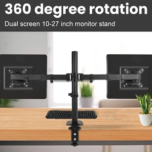 Double Dual Display Computer Monitor Arm Mount Desk Stand 13-27" Screen LED LCD - Picture 1 of 10