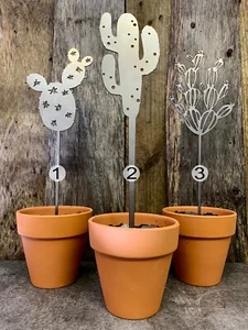 KAKTUS PFLANZTOPF PFAHL PFLANZGEFÄSS GARTEN STAHL SPIKE DEKOR GESCHENK - Bild 1 von 16