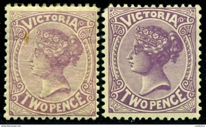 1880 Australia Victoria, Definitive, Mi. 82 a+b, MLH - Picture 1 of 1