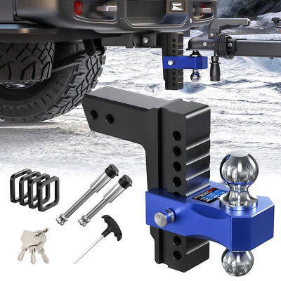 Adjustable Trailer Hitch 8" Drop Fits 2.5" Receiver 18500lb f/ Class IV&V W/Lock - Image 1 of 4