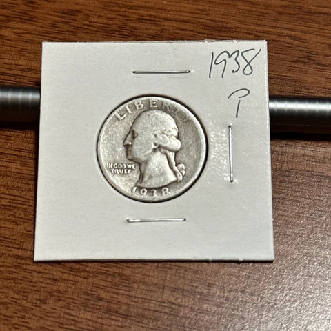 1938 P- Washington Quarter! Nice Coin! no cost Shipping and Tracking! Cover