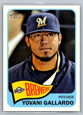Yovani Gallardo 2014 Topps Heritage Milwaukee Brewers #349 - Image 1 of 2