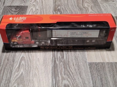 DCP First Gear 1/64 J.J. Keller International ProStar SAP# 45472 Tractor Trailer - Image 1 of 4