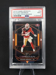 Richard Sherman 2019 Panini Obsidian #93 Electric Etch Orange PSA 9 - Picture 1 of 2