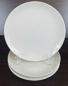 4 Beautiful Rorstrand Sweden White Blue Fire 10” Coupe Dinner Plates - Picture 1 of 13