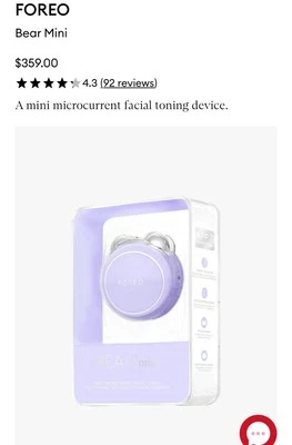 New Foreo Bear Mini Lilac microcurrent facial toning device - Image 1 of 4