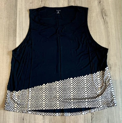 Camiseta sin mangas corta Tavi Noir suave elástica negra dorada talla grande Foto 1 de 3