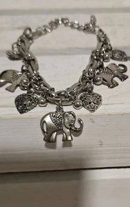 Vintage Bettelarmband Elefanten Herzen Knöchel - Bild 1 von 2