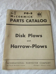 1960 IH International Harvester McCormick Disk Harrow Plows Parts Catalog PO-8 - Picture 1 of 11