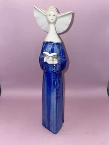 Prayerful Moment Lladro Style Blue Nun - Picture 1 of 8