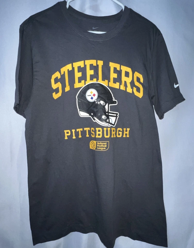 X-Large Pittsburgh Steelers Nike Tee NFL Team Apparel Black T-Shirt