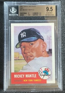 Mickey Mantle #82 BGS 1991 Topps Archives 1953 gema como nueva 9,5 - Imagen 1 de 8