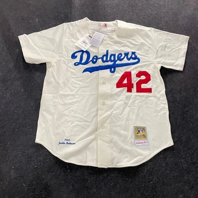 MITCHELL & NESS Dodgers 1955 Player Jersey Men's Size XL White - Image 1 of 4