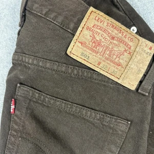 Vintage Levis 501 XX Jeans Mens 32x30 (30x27) Brown Button Fly Straight USA 90s - Picture 1 of 12
