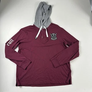 Polo Ralph Lauren Doble Calavera Rugby Sudadera con Capucha Para Hombres Grande Borgoña - Imagen 1 de 11