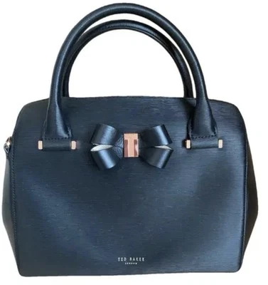 Ted Baker-London-Bow Detail Bowler Bag w/cross-strap-Black Bag-Rose Gold+ wallet - Image 1 of 4