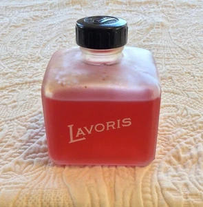 Vintage Frosted Glass Lavoris Bottle with PD & Co lid (Parke-Davis) - Picture 1 of 5