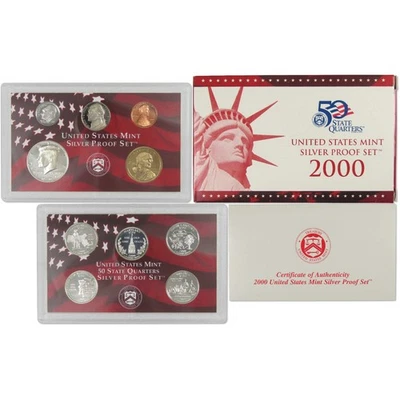 2000 Silver Proof Set U.S. Mint Original Government Packaging OGP COA - Image 1 of 4