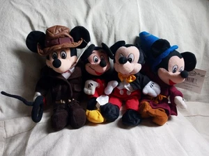Vintage Disney Set Of 4 Bean Bag Mickey Mouse Plushies - Picture 1 of 9