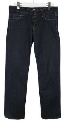 7 For All Mankind Standard Vaqueros Hombres W32 Elástico Botón Fly Azul Recto - Imagen 1 de 4