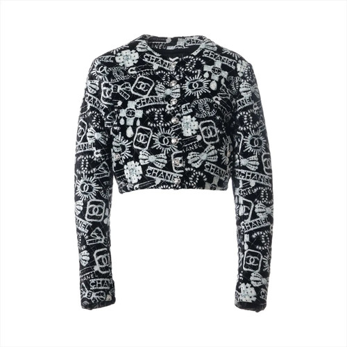 Giacca Chanel Coco Button 23 anni viscosa x poliestere 36 donna nero × bianco