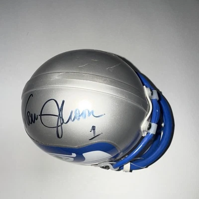 Minicasco autografiado de pizarra Warren Moon con visera Seattle Seahawks Foto 1 de 4