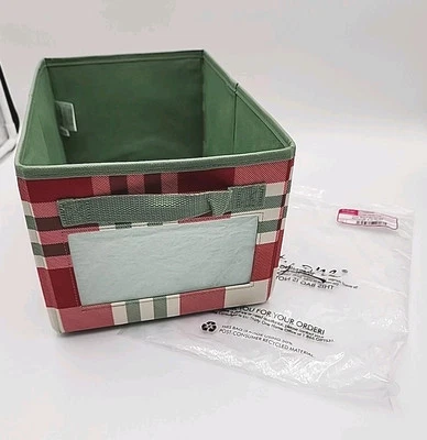 Thirty-One Gifts Your Way Rectangle Storage Bin in Holiday Plaid NWT AN23 - Image 1 of 4