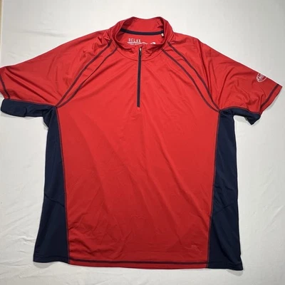 Tommy Bahama UV Tech Relax 1/4 Zip Mens XXL Red Performance Fishing Short Sleeve - Image 1 of 4