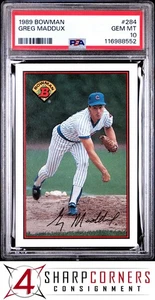 1989 BOWMAN #284 GREG MADDUX CUBS HOF PSA 10 - Picture 1 of 3