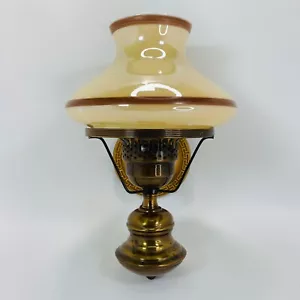 Vintage Underwriters Lab Hurricane Style Wall Lamp Glass Fixture Metal Base - Picture 1 of 9