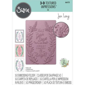 Sizzix 3D Textured Impressions Embossing Folder - Merry & Bright by Jen Long 666 - Picture 1 of 3