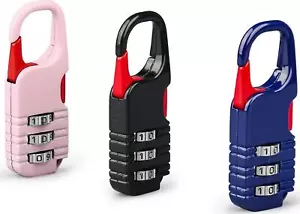 3 Pcs Small Locks Set with 3 Digits Combination Mini Padlock Luggage, Backpacks - Picture 1 of 6