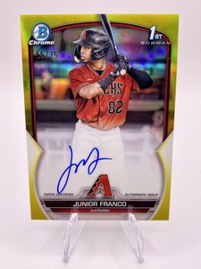 2023 Bowman Chrome Junior Franco 1st Auto Diamondbacks Yellow /75 Autograph