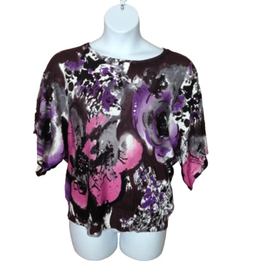 WOMEN'S JOSEPH A. FLORAL 3/4 SLEEVE TOP-SIZE: XL 512 Foto 1 de 4