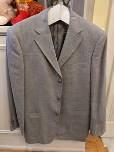 Mens suits coat jacket Ubinoboss M S gray striped wool - Picture 1 of 7