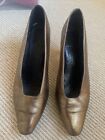 Women’s Midas 7 Pump Heel Shoe Metallic Gold Leather Vintage