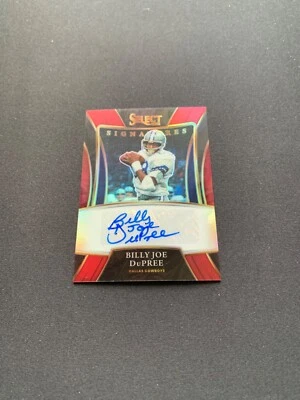 Billy Joe Dupree 2021 Select Signatures Red Prizm  Autograph #/75 Cowboys - Image 1 of 2