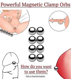 10mm Magic Ball Nipple Clamps Powerful Magnetic Orbs BDSM Bondage Adult Sex Toy