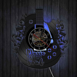 12" Wall Clock Modern LED Guitar Vinyl Record Clock Night Light Creative Gifts