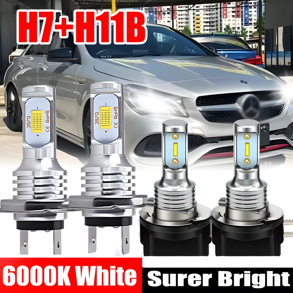 Kit de faros LED blancos alto/bajo para Mercedes-Benz CLA250 2014 2015 2016 2019 Foto 1 de 4