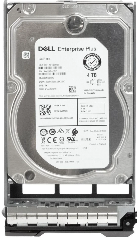 DELL Enterprise Plus 0V9M9K V9M9K ST4000NM0025 4TB 7200U/m 128MB SAS-3 3.5" Zoll